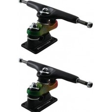 Gullwing Trucks Sidewinder II Black / Rasta Skateboard Trucks